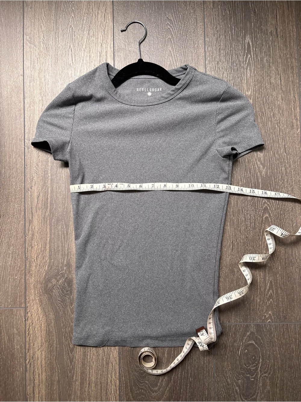 Rebel Sugar Heather Gray Short Sleeve Crew Tee - Picture 6 of 6